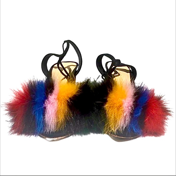 Loeffler Randall Black Nicolette Fox Fur-Trimmed - Picture 5 of 10